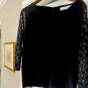Sparrow Black Sweater with Sheer Sleeves